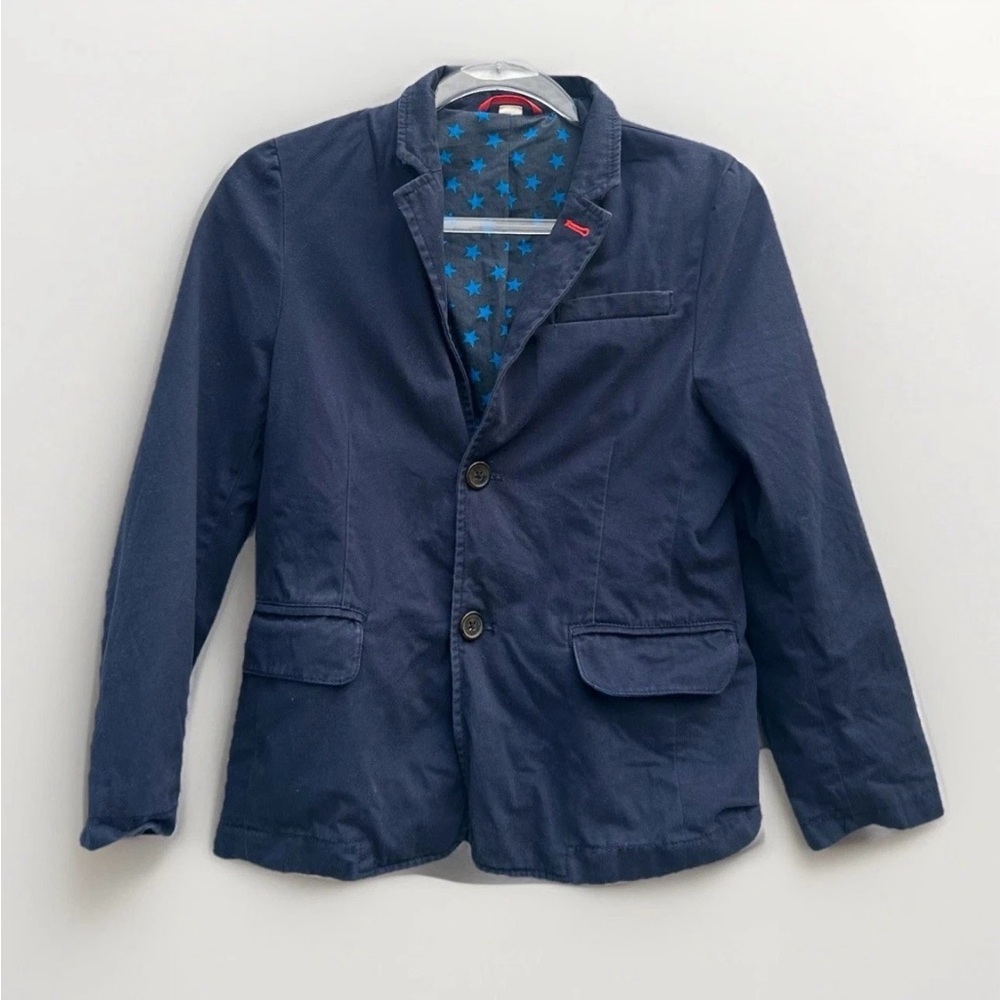 Mini Boden Blazer Jacket Boys 9/10 Years Navy Blue 100% Cotton Special Occasion